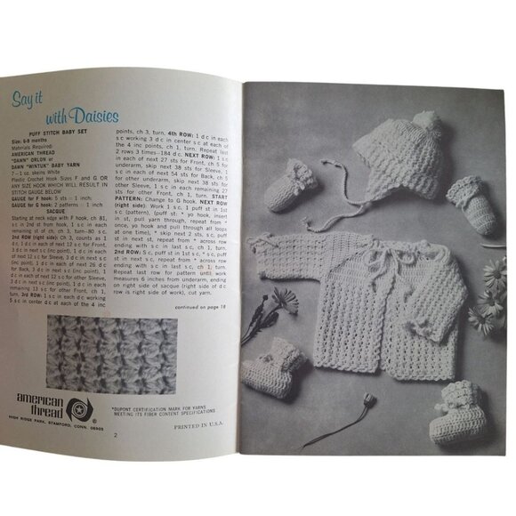 Star Book 220 Babies Knit Crochet American Thread Fun‎ to Dress Vintage Patterns - Picture 2 of 5